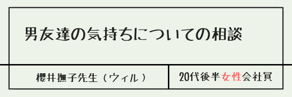 男友達の気持ちについての相談