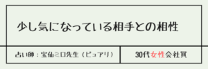 少し気になっている相手との相性