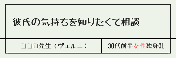 彼氏の気持ちを知りたくて相談